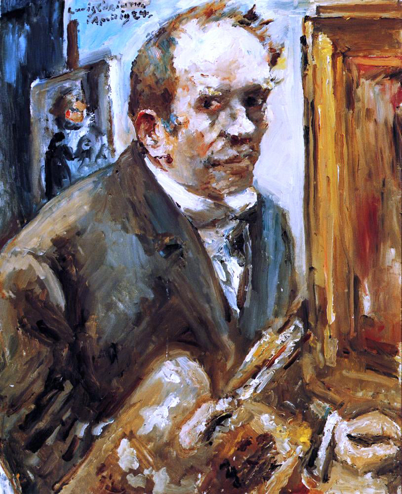  Lovis Corinth Self Portrait with Palette - Canvas Print