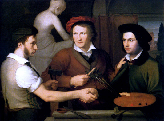  Friedrich Wilhelm Von Schadow Self-Portrait With Brother Rudolph And Bertel Thorvaldsen - Canvas Print