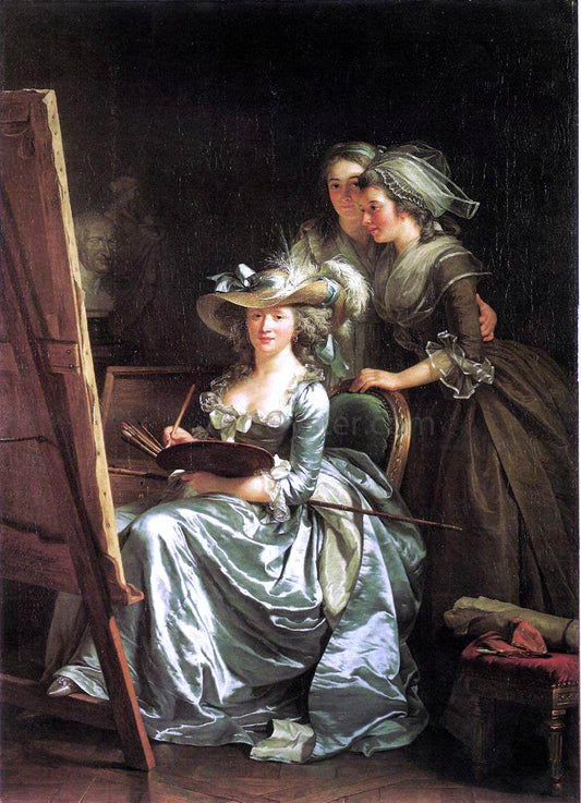  Adela?Øde Labille-Guiard Self-Portrait with Two Pupils - Canvas Print