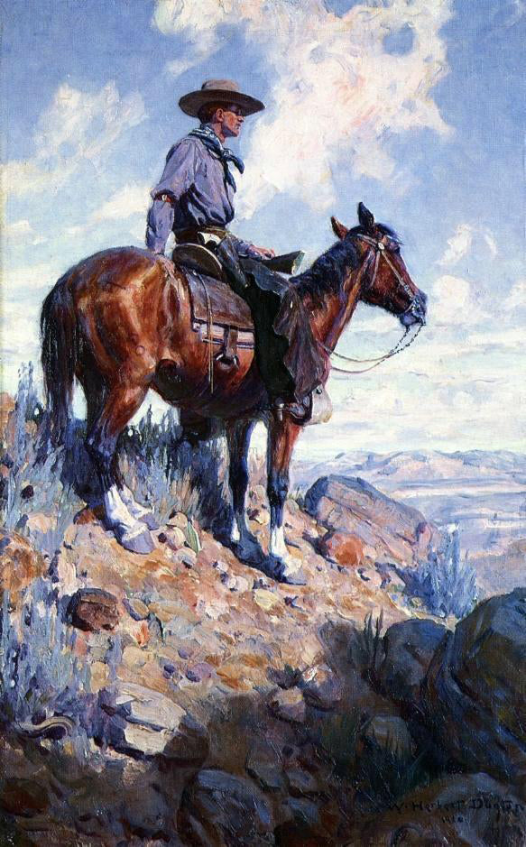  W Herbert Dunton Sentinel of the Plains - Canvas Print