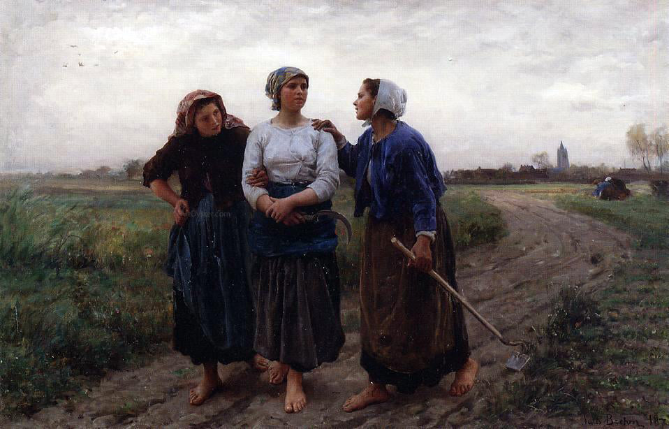  Jules-Adolphe Breton Setting out for the Fields - Canvas Print