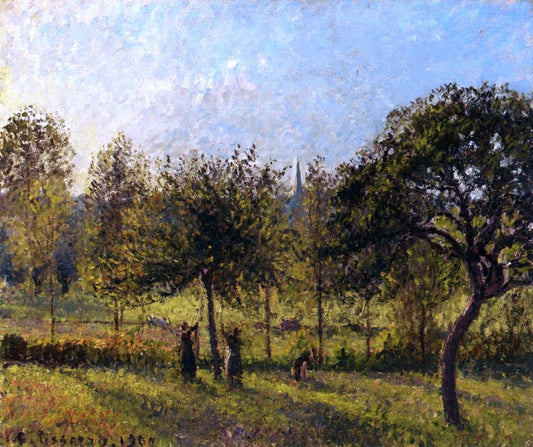  Camille Pissarro Setting Sun, Autumn in Eragny - Canvas Print