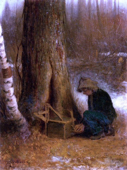  Eastman Johnson Setting the Trap - Canvas Print