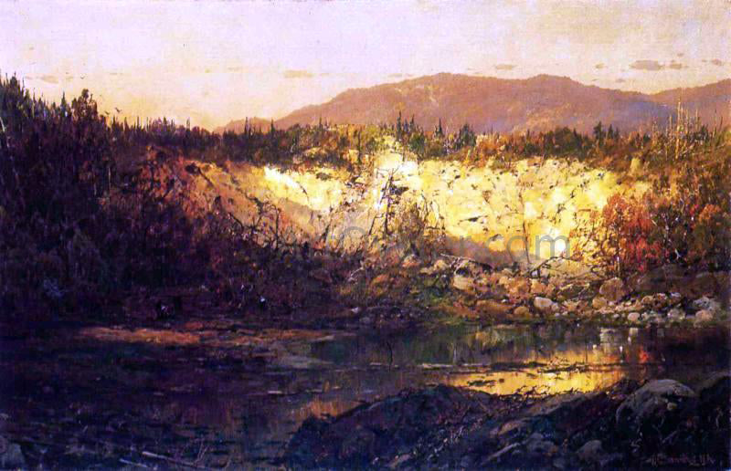  William Louis Sonntag Shadows Rising and Sun Setting, New Hampshire - Canvas Print