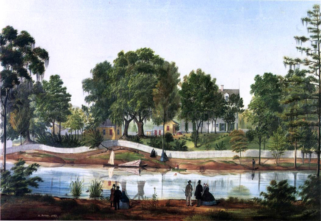  Marie Adrien Persac Shadows-on-the-Teche, Bayou-side View - Canvas Print