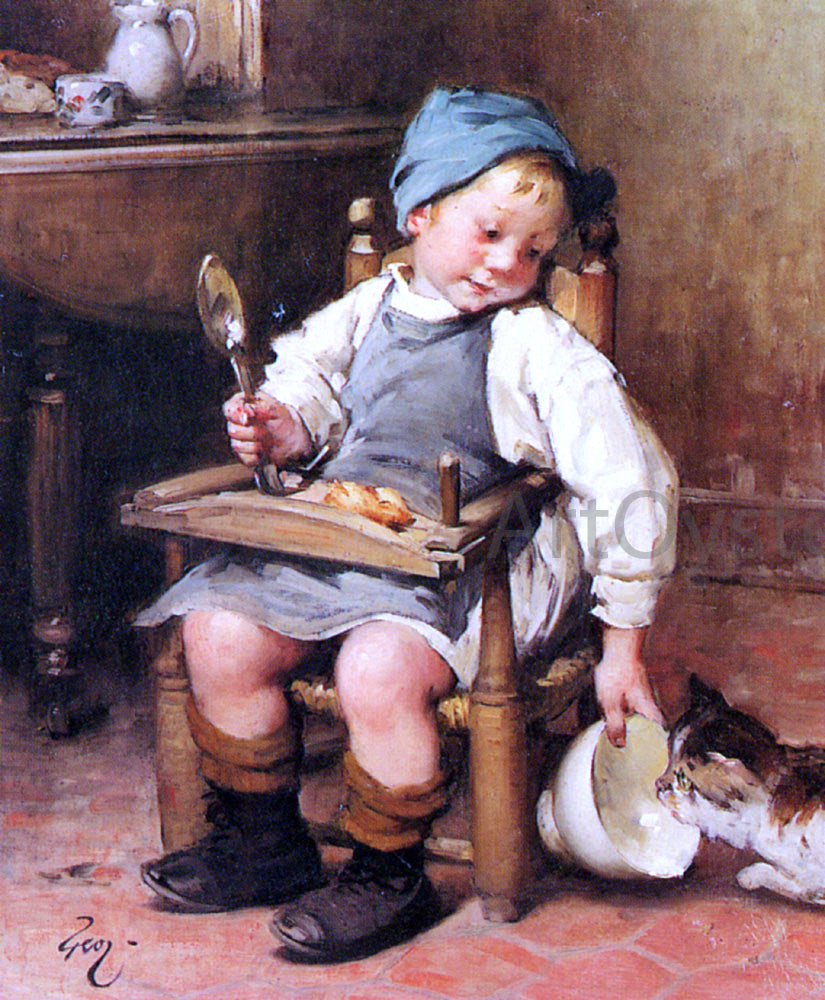  Henry Jean Geoffroy Sharing a Meal - Canvas Print