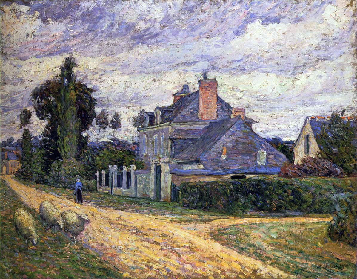  Henri Lebasque Sheep in the Village Street - Canvas Print