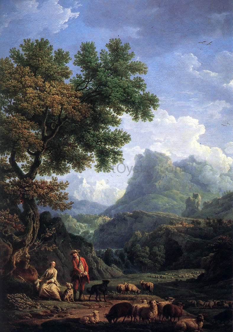  Claude-Joseph Vernet Shepherd in the Alps - Canvas Print