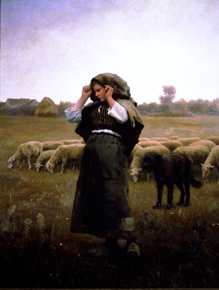  Daniel Ridgway Knight Shepherdess and her Flock - Canvas Print