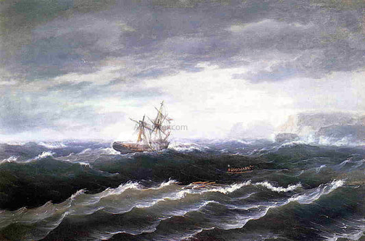  Thomas Birch Ship at Sea (also known as Shipwreck) - Canvas Print