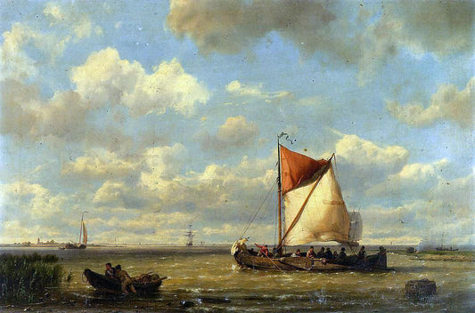  The Elder Hermanus Koekkoek Shipping in a Calm on the Zuyder Zee - Canvas Print