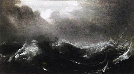  Jan Porcellis Shipping in Stormy Seas - Canvas Print