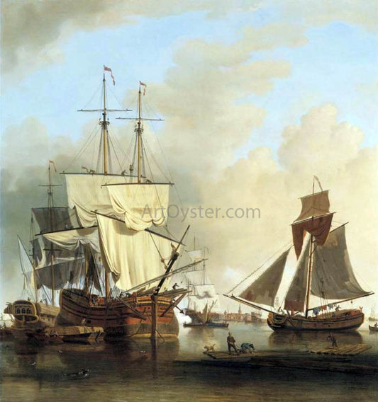  Samuel Scott Shipping on the Thames off Rotherhithe - Canvas Print