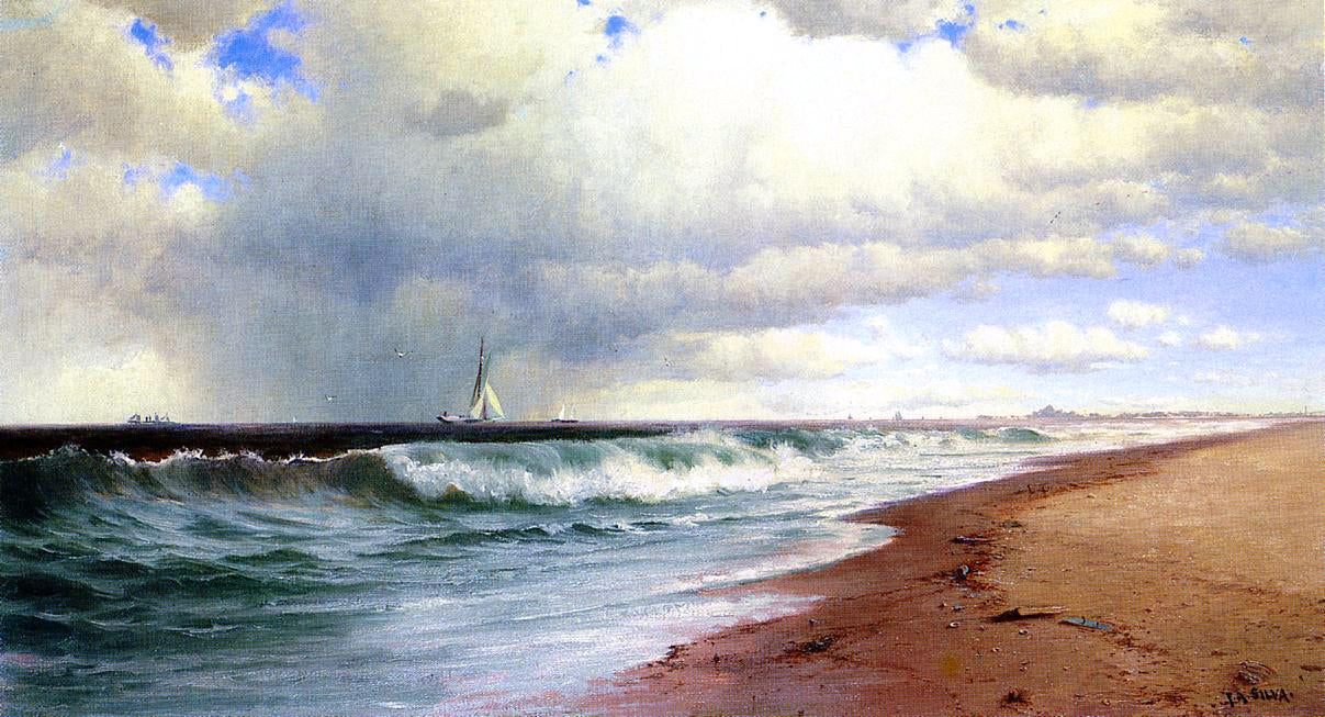  Francis A Silva Ships Approaching Atlantic City - Canvas Print