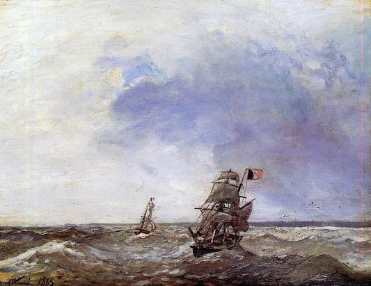  Johan Barthold Jongkind Ships at Sea - Canvas Print