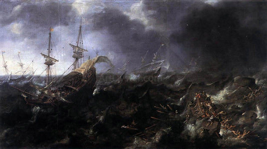  Andries Van Eertvelt Ships in Peril - Canvas Print