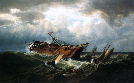  William Bradford Shipwreck off Nantucket (also known as Wreck off Nantucket, after a Storm) - Canvas Print