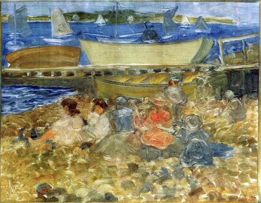  Maurice Prendergast Shipyard: Children Playing - Canvas Print