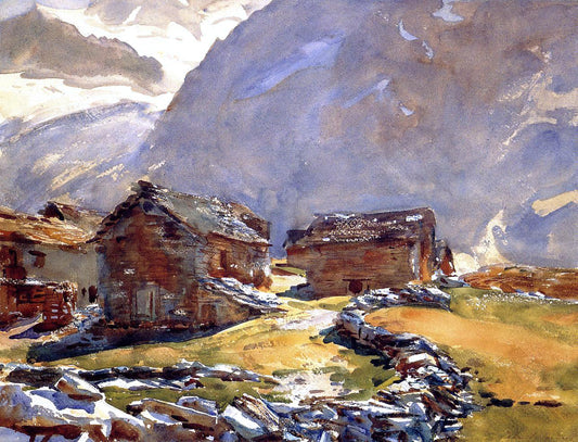  John Singer Sargent Simplon Pass: Chalets - Canvas Print