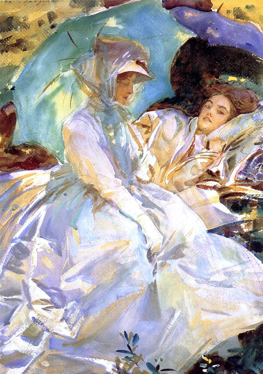  John Singer Sargent Simplon Pass: Reading - Canvas Print