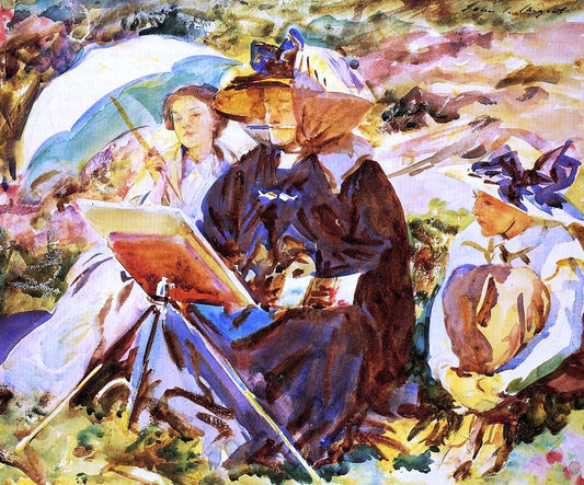  John Singer Sargent Simplon Pass: The Lesson - Canvas Print