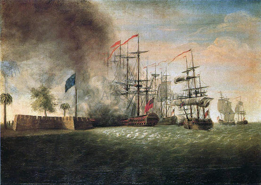  James Peale Sir Peter Parker's Attack Against Fort Moultrie - Canvas Print