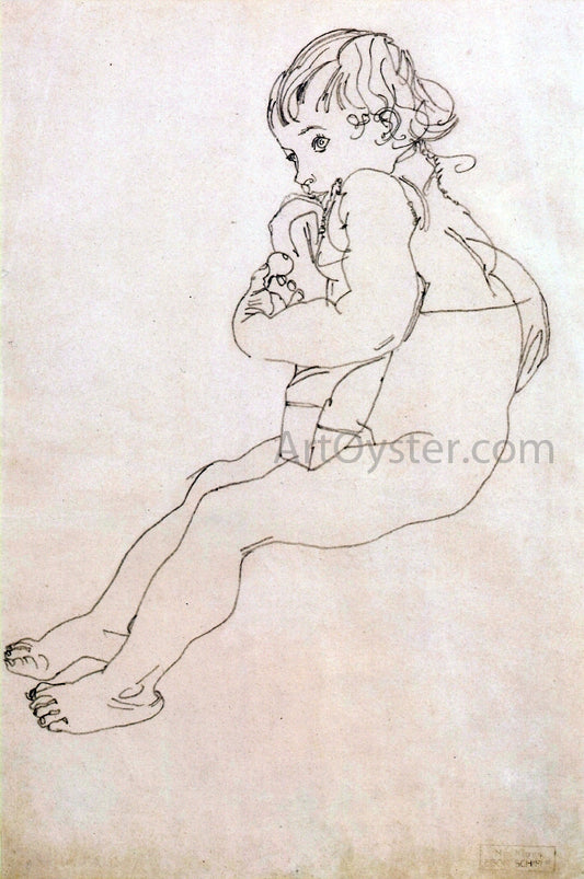  Egon Schiele Sitting Child - Canvas Print