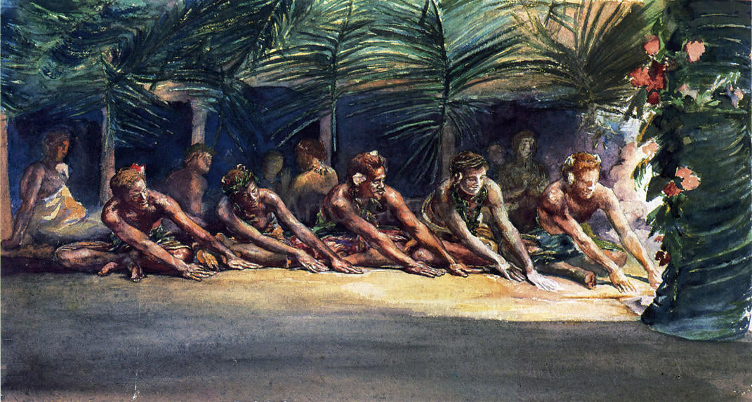  John La Farge Siva Dance at Night (also known as A Samoan Dance) - Canvas Print