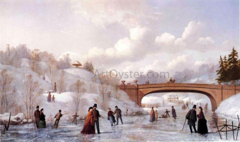  Johann Mongles Culverhouse Skating in Central Park - Canvas Print