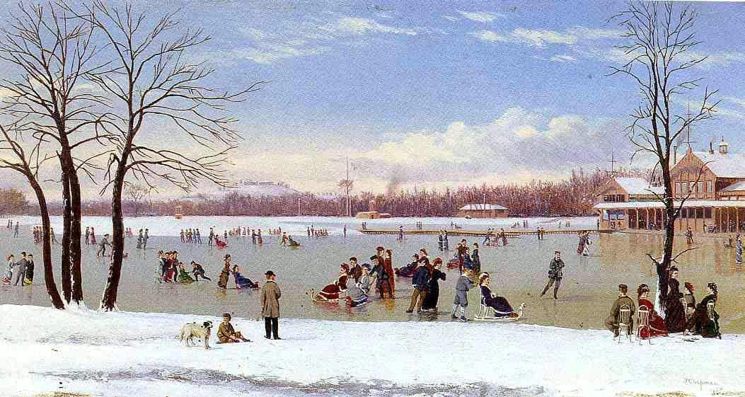  Conrad Wise Chapman Skating in the Bois de Boulogne - Canvas Print