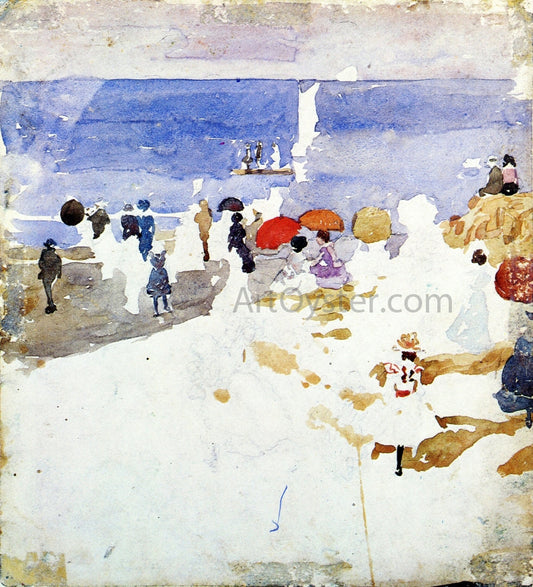  Maurice Prendergast Sketch - Figures on Beach (also known as Early Beach) - Canvas Print