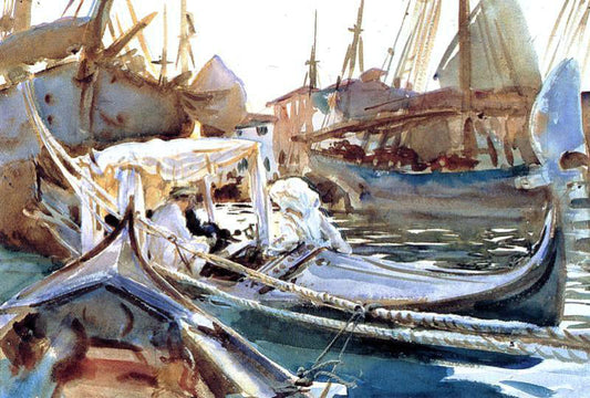  John Singer Sargent Sketching on the Giudecca - Canvas Print