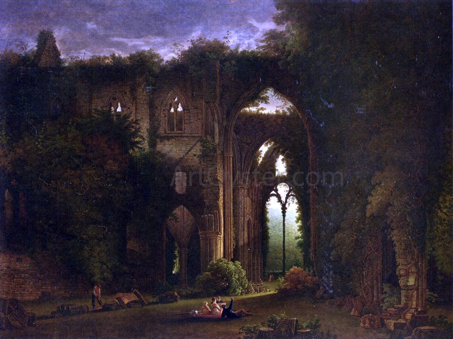  Samuel Colman Sketching the Ruins of Tintern Abbey - Canvas Print