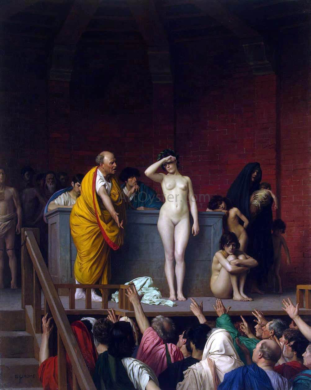  Jean-Leon Gerome Slave Market in Rome - Canvas Print