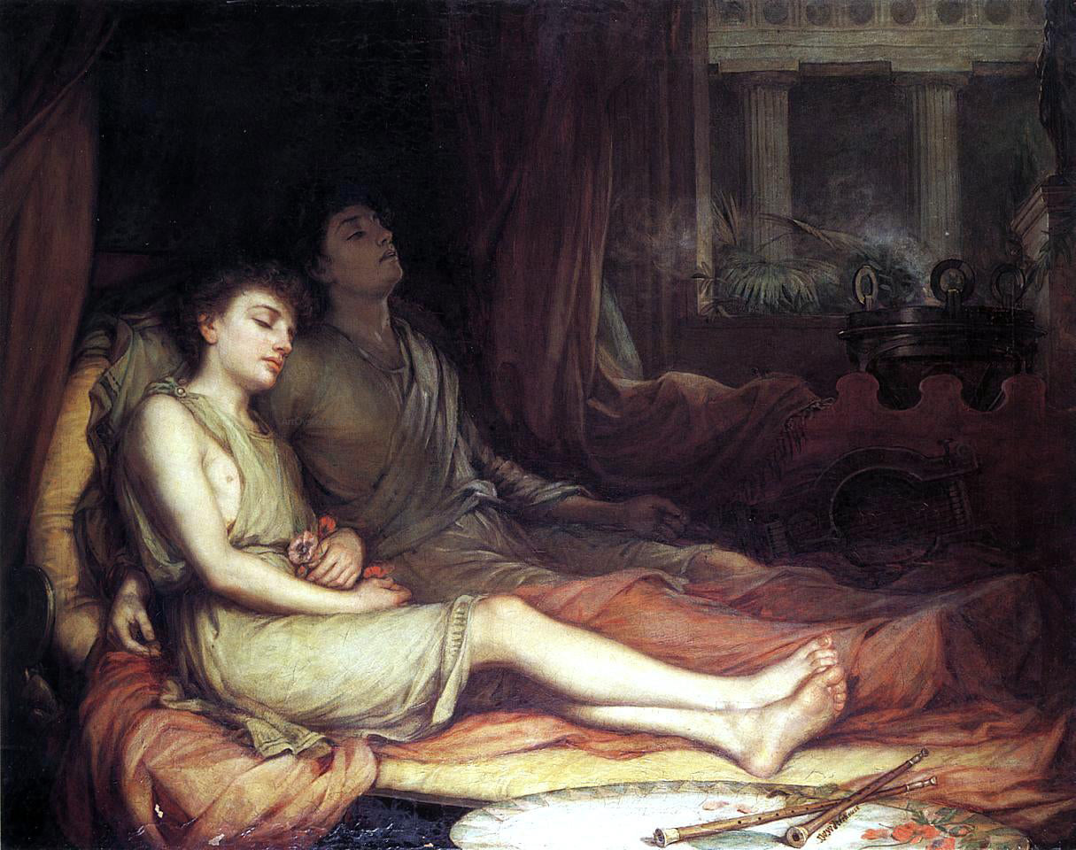  John William Waterhouse Sleep and His Half-Brother Death - Canvas Print