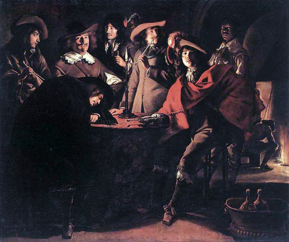  Louis Le Nain Smokers in an Interior - Canvas Print