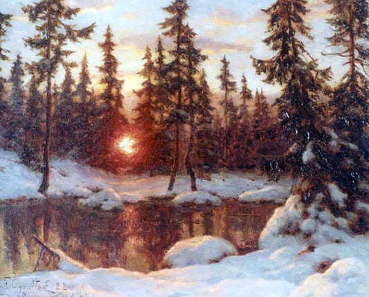  Ivan Fedorovich Choultse Snow and Sunset - Canvas Print