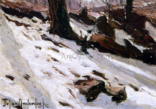  Julian Onderdonk Snow near the Cave, Central Park, New York - Canvas Print