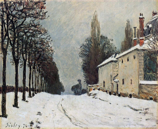  Alfred Sisley Snow on the Road, Louveciennes (also known as Chemin de la Machine) - Canvas Print