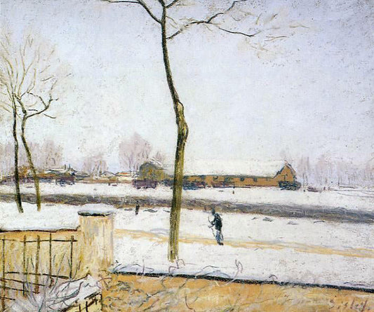  Alfred Sisley Snow Scene - Moret Station - Canvas Print