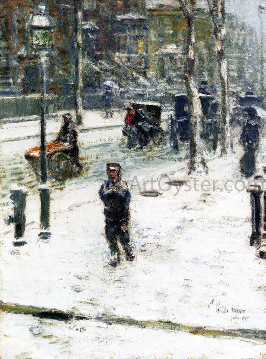  Frederick Childe Hassam Snow Storm, Fifth Avenue, New York - Canvas Print