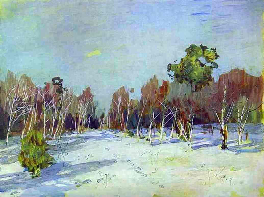  Isaac Ilich Levitan Snowbound Garden - Canvas Print