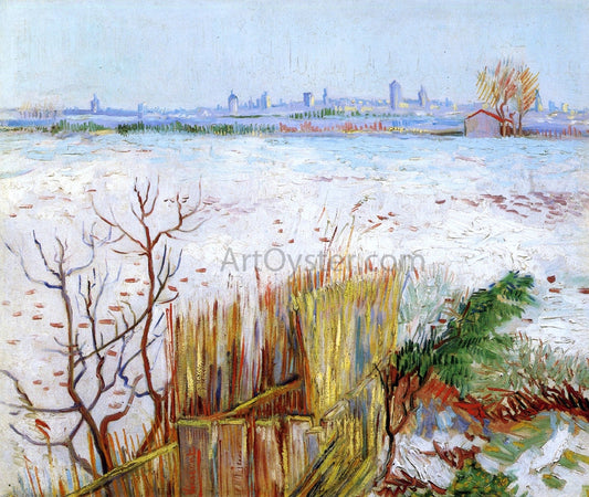  Vincent Van Gogh Snowy Landscape with Arles in the Background - Canvas Print