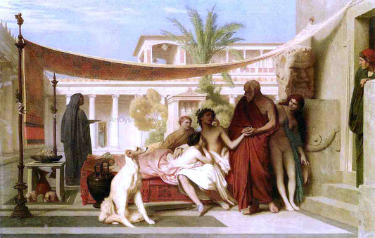  Jean-Leon Gerome Socrates Seeking Alcibiades in the House of Aspasia - Canvas Print