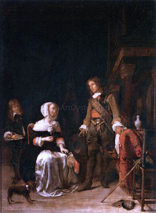  Gabriel Metsu Soldier Paying a Visit to a Young Lady - Canvas Print
