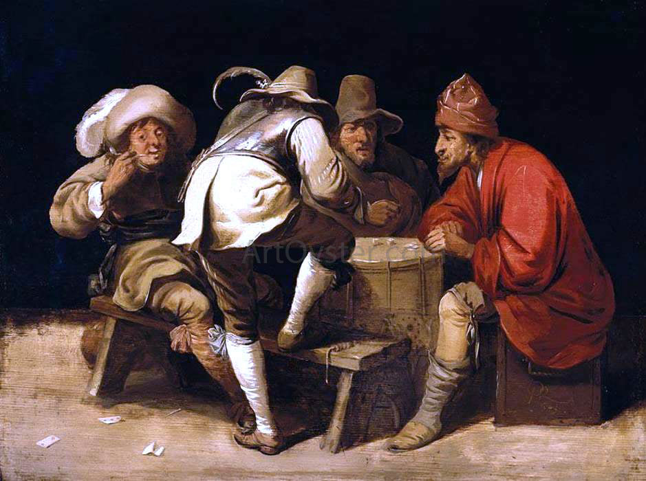  Pieter Jansz Quast Soldiers Gambling with Dice - Canvas Print