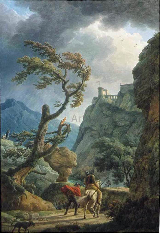  Claude-Joseph Vernet Soldiers in a Mountain Gorge, with a Storm - Canvas Print