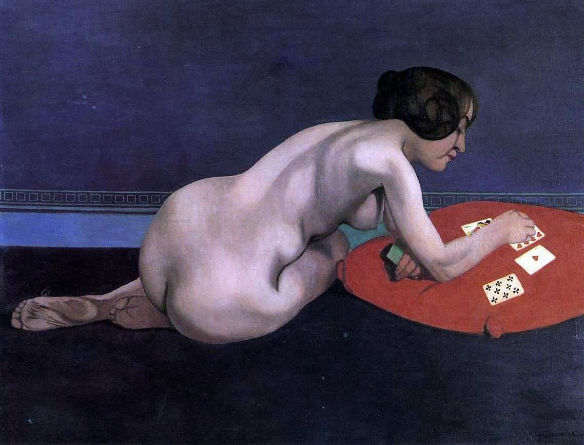  Felix Vallotton Solitaire (also known as Nude Playing Cards) - Canvas Print