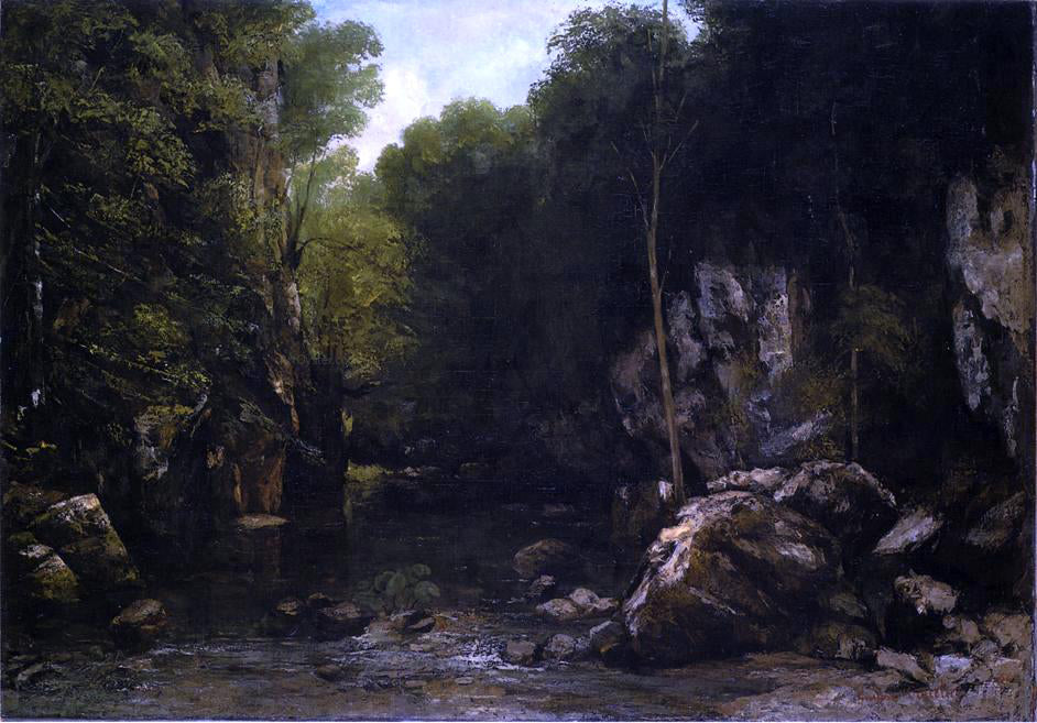  Gustave Courbet Solitude (also known as The Covered Stream) - Canvas Print