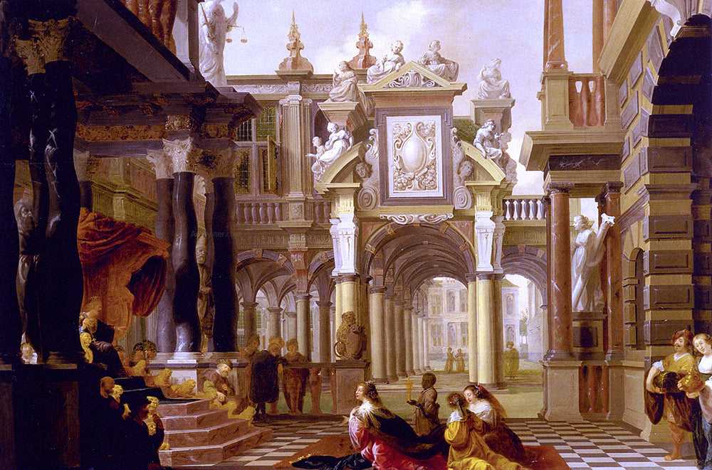  Dirck Van Delen Solomon Receiving The Queen Of Sheba - Canvas Print